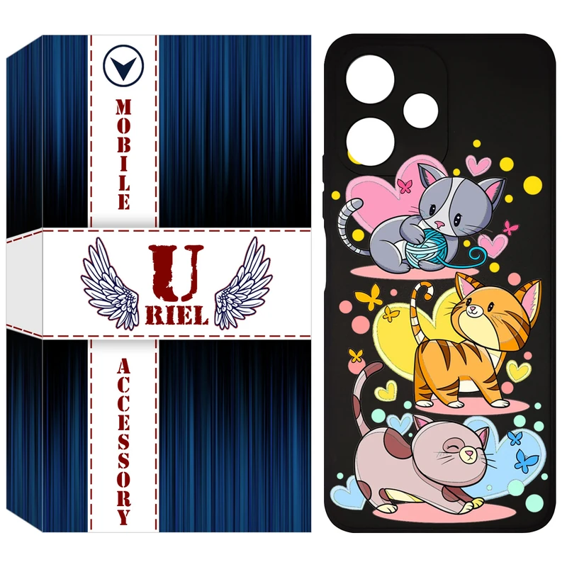 کاور یوریل مدل KSH کد 6 طرح گربه مناسب برای گوشی موبایل شیائومی Redmi 12 5G / Redmi Note 12R