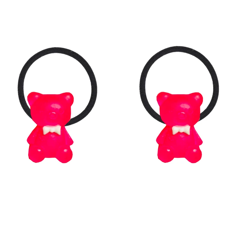 کش مو دخترانه مدل پاستیل خرسی بسته 2 عددی