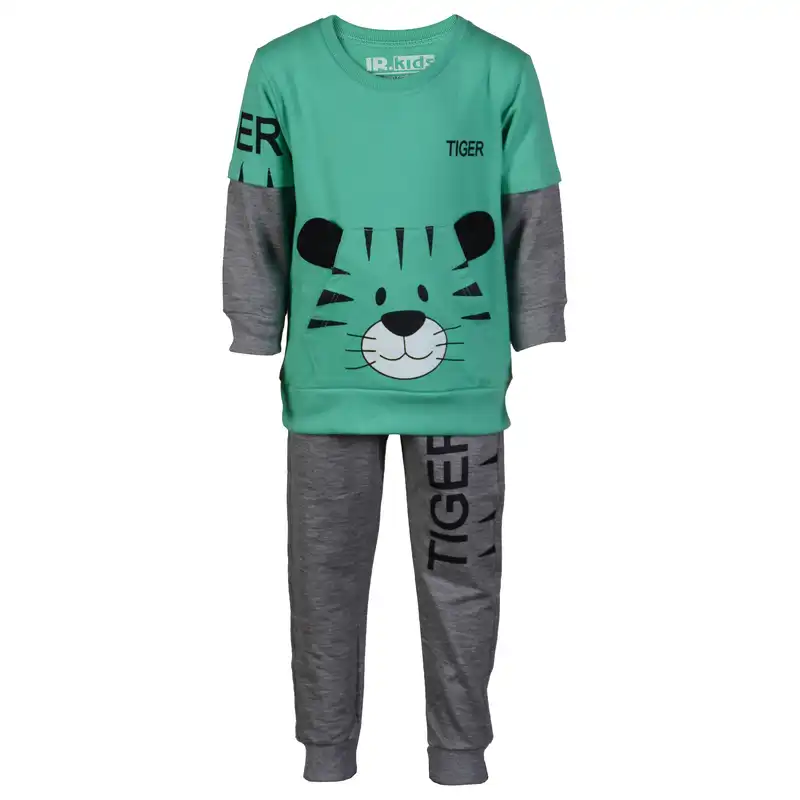 ست سویشرت و شلوار پسرانه مدل Tiger رنگ سبز