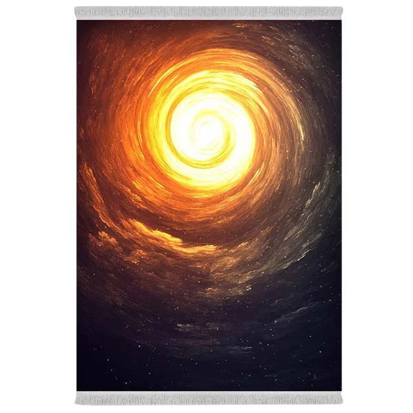 فرش پارچه‌ای دفه مدل فرشینه شانل مخمل طرح فانتزی کد 7183