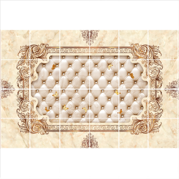 تایل سقفی طرح قاب منبت کد 3D1851-24 سایز 60x60 سانتی متر مجموعه 24 عددی