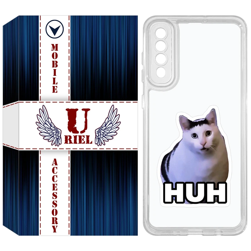 کاور یوریل مدل Clear کد 85 طرح HUH مناسب برای گوشی موبایل سامسونگ Galaxy A50 / A50S / A30S