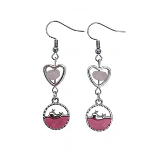 گوشواره دخترانه مدل قلب و مدال وال