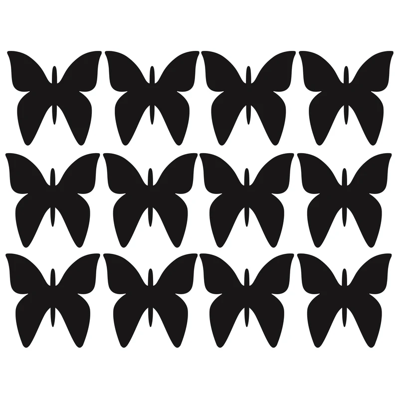 دکوری طرح پروانه تزئینی چوبی مدل D450 بسته 12 عددی