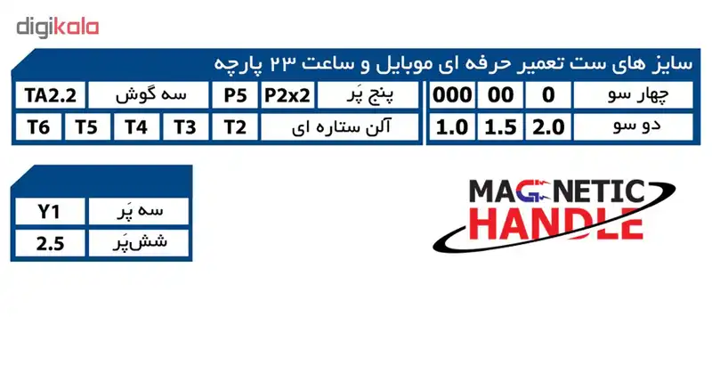 مجموعه 23 عددی پیچ گوشتی تعمیرات کنزاکس مدل KMR-123