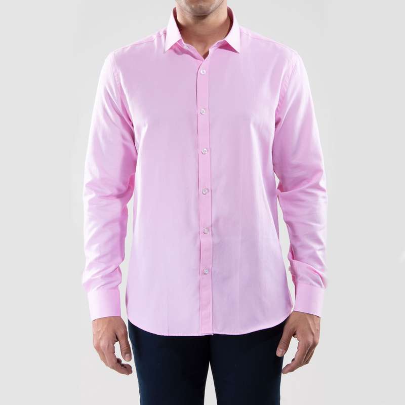 پیراهن آستین بلند مردانه ان سی نو مدل جگوار اسلیم رنگ صورتی