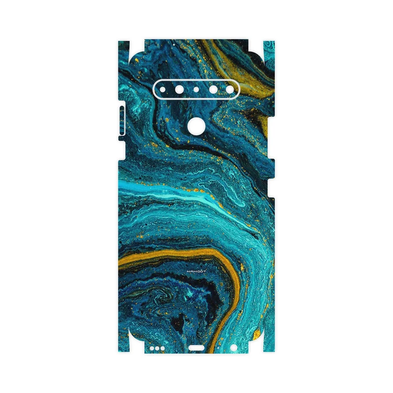 برچسب پوششی ماهوت مدل Turquoise marblewith golden streaks-FullSkin مناسب برای گوشی موبایل ال جی K61