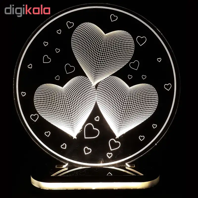 چراغ خواب طرح سه قلب کد 1013