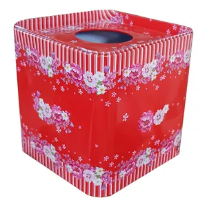 جای دستمال کاغذی مدل گل قرمز