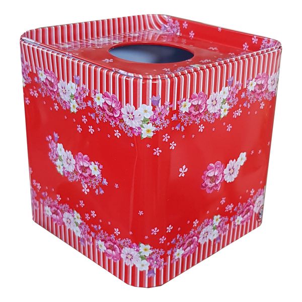 جای دستمال کاغذی مدل گل قرمز