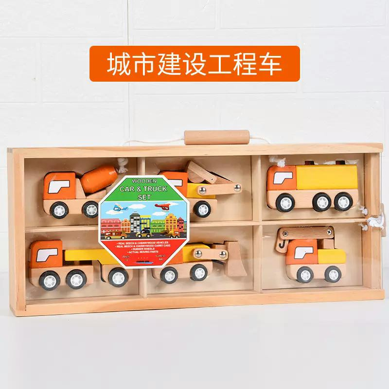 ماشین بازی مدل چوبی مجموعه 6 عددی