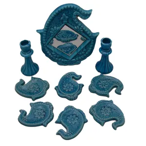 مجموعه ظروف هفت سین 9پارچه طرح ترمه مدل d209