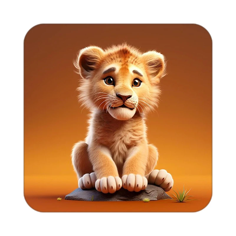 زیر لیوانی کاکتی طرح شیر مدل mp22851