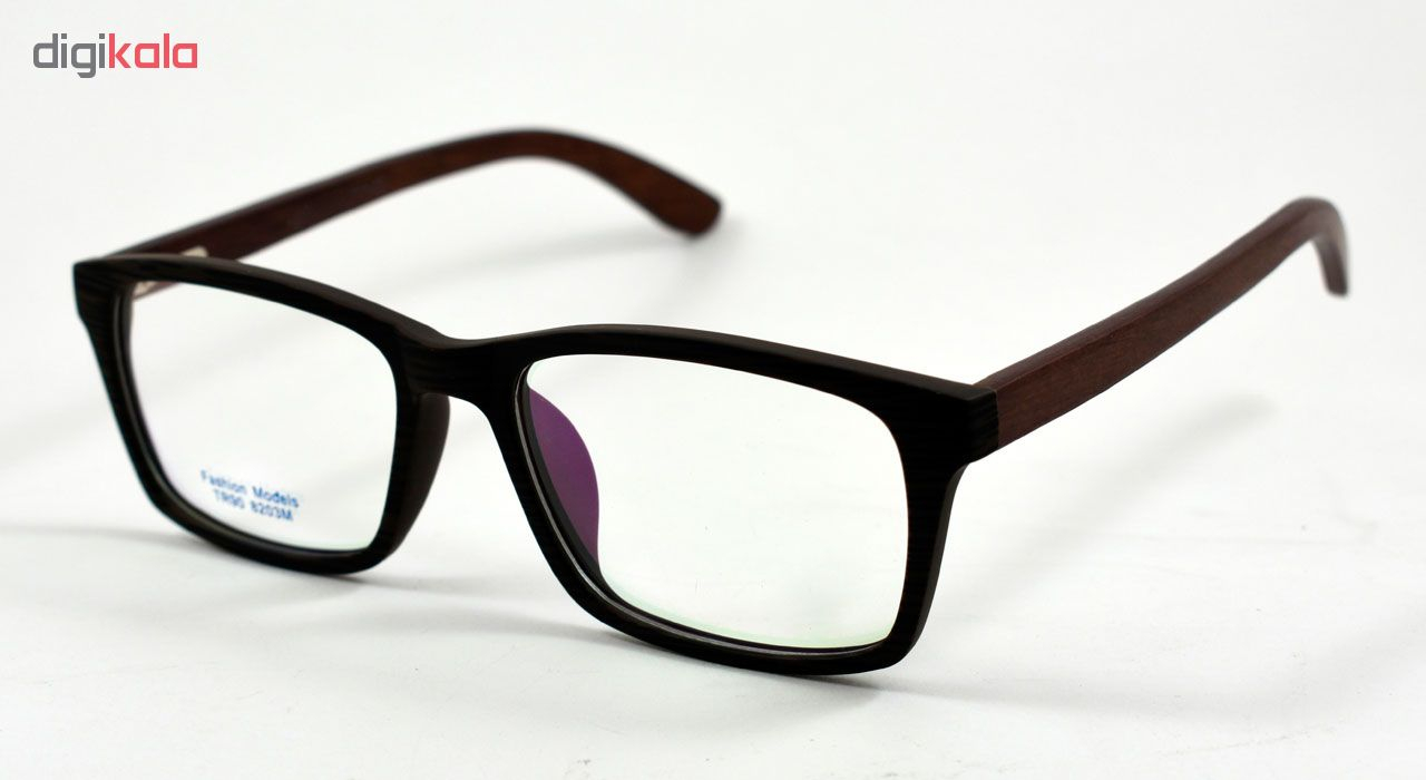 فریم عینک طبی مدل Tr90 Sharp Black Wooden Series