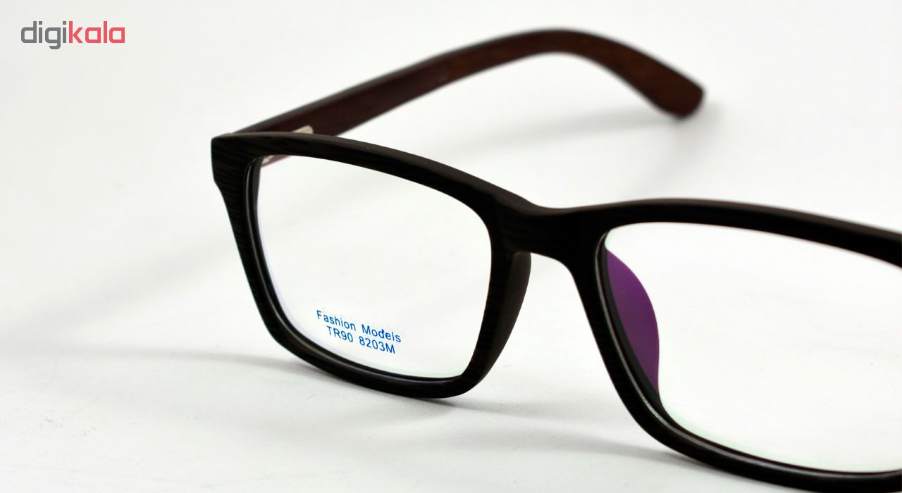 فریم عینک طبی مدل Tr90 Sharp Black Wooden Series