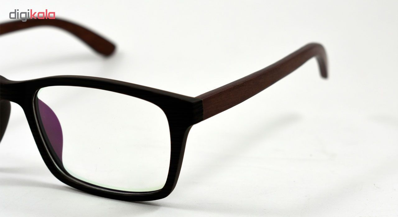 فریم عینک طبی مدل Tr90 Sharp Black Wooden Series