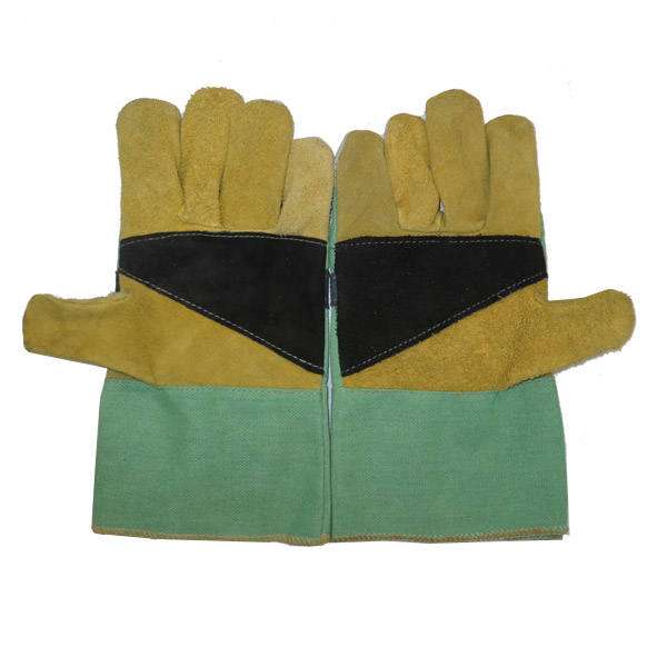 دستکش ایمنی کف دوبل چرم اشبالتی مدل 089 بسته 3 جفتی