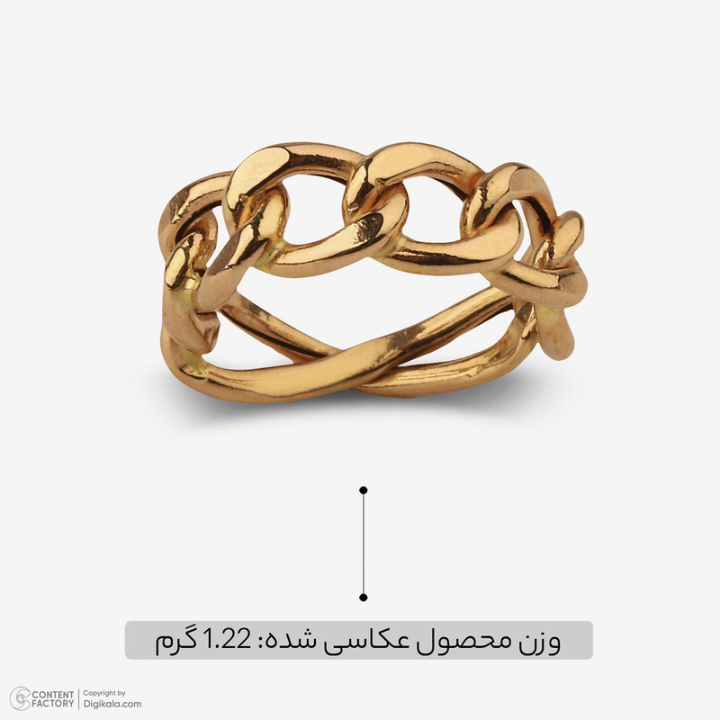 انگشتر طلا 18 عیار زنانه با طرح کارتیه نگین مدل A1 سایز 53