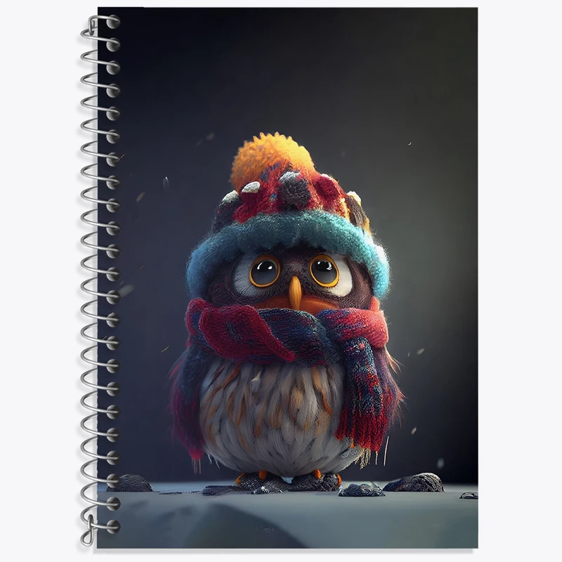 دفتر زبان 50 برگ خندالو مدل سه خط طرح جغد بامزه کد N2514