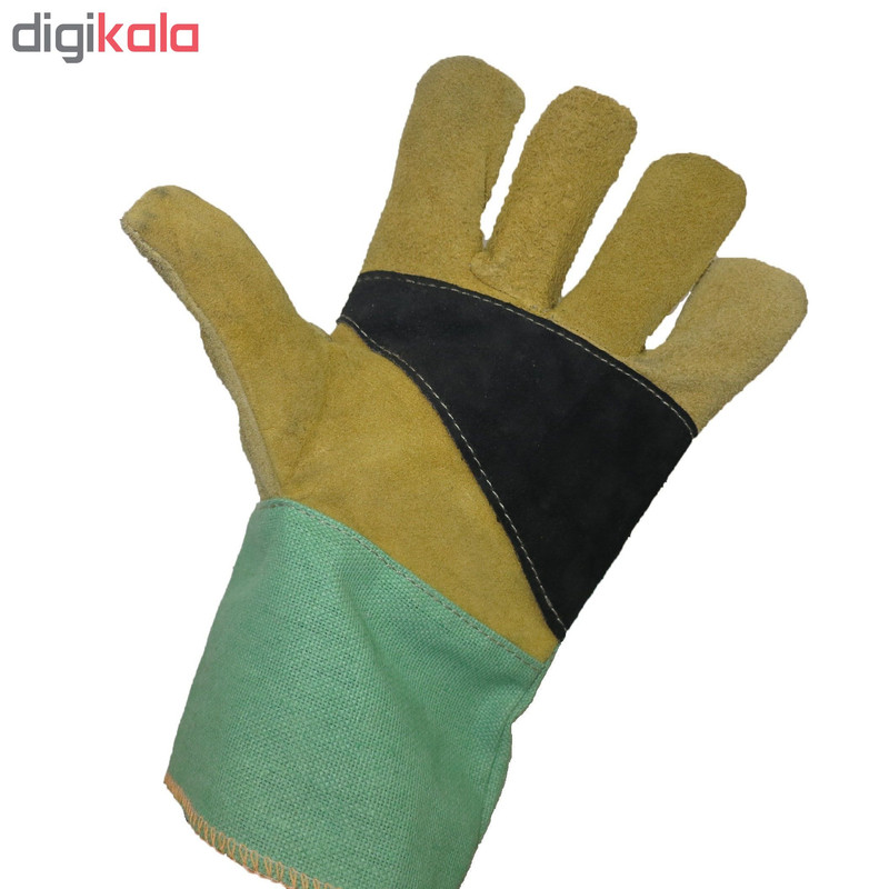 دستکش ایمنی کف دوبل چرم اشبالتی مدل 089 بسته 3 جفتی