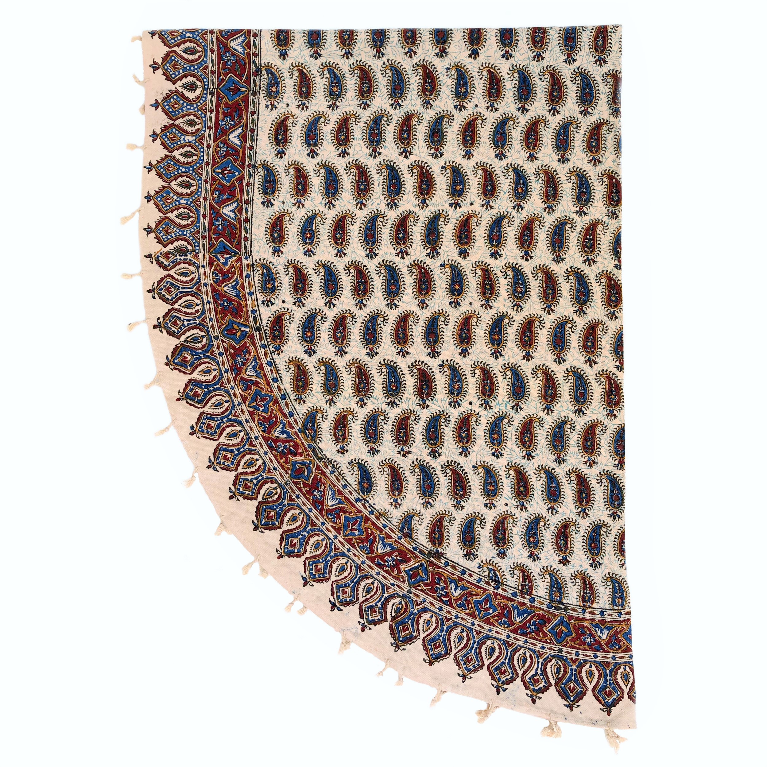رومیزی قلمکار ممتاز اصفهان اثر عطريان طرح بته جقه مدل G72 سایز 150*100سانتیمتر