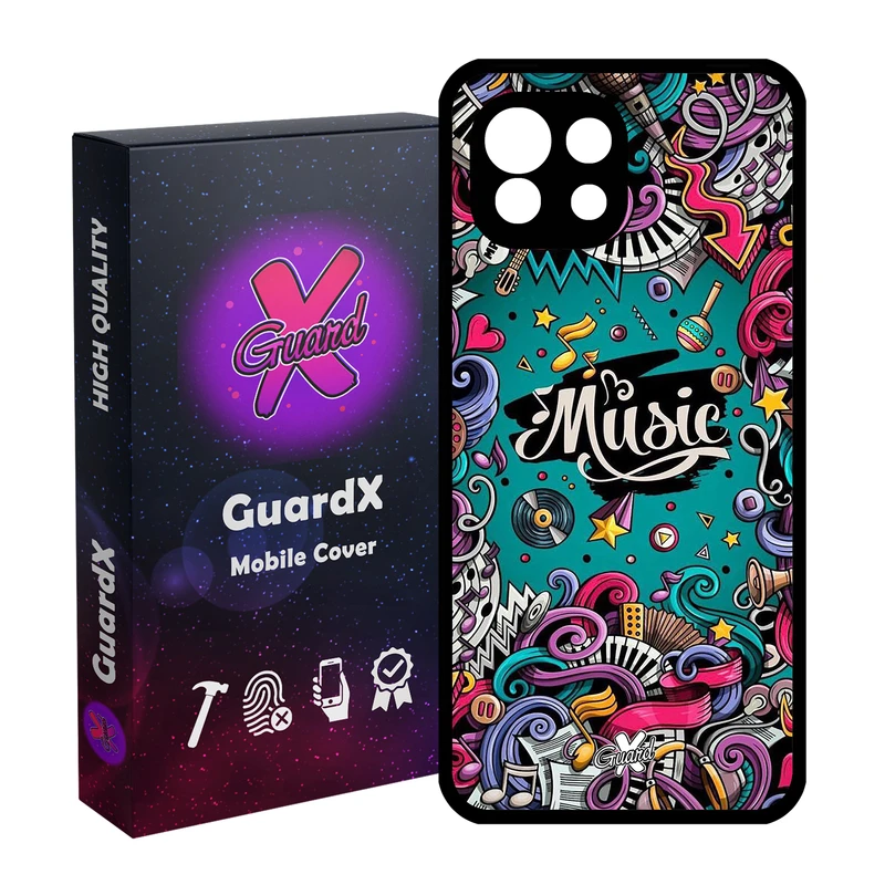 کاور گارد ایکس طرح Music مدل Glass10025 مناسب برای گوشی موبایل شیائومی Mi 11 Lite
