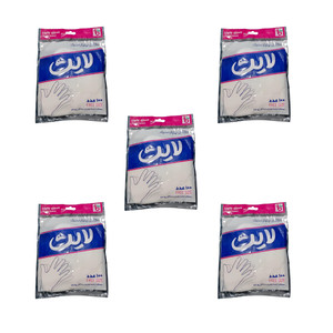 دستکش یکبار مصرف ساق متوسط لایت مدل Glove.05 سایز فری بسته 5 عددی
