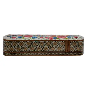 قلمدان خاتم کاری طرح گل ومرغ 