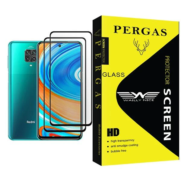 محافظ صفحه نمایش وایلی نایس مدل Pergas Glass MIX002 مناسب برای گوشی موبایل شیائومی Redmi Note 9 Pro بسته دو عددی