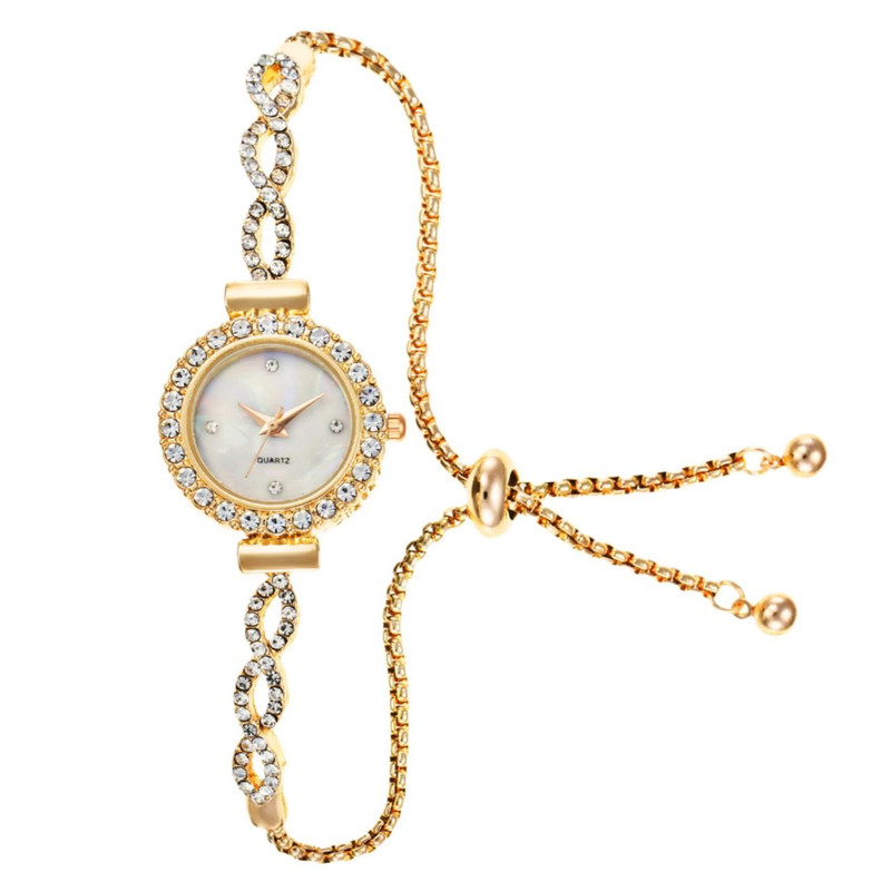 ساعت مچی عقربه ای زنانه مدل دستبندی دورنگین03