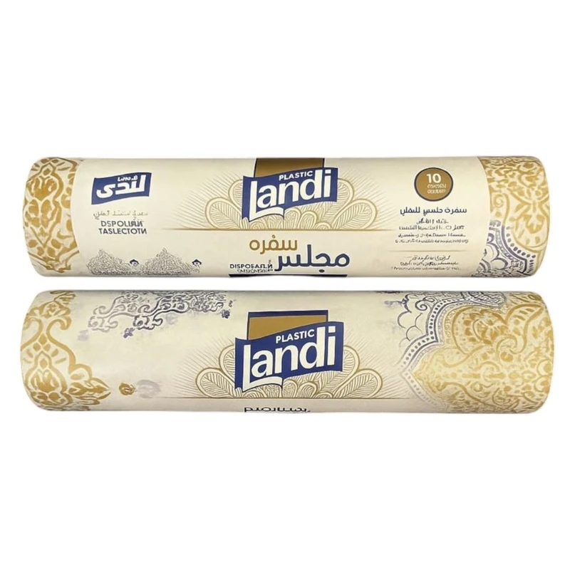 سفره یکبار مصرف لندی مدل بدون پرفراژ مجلسی رول 10 متری مجموعه 2 عددی