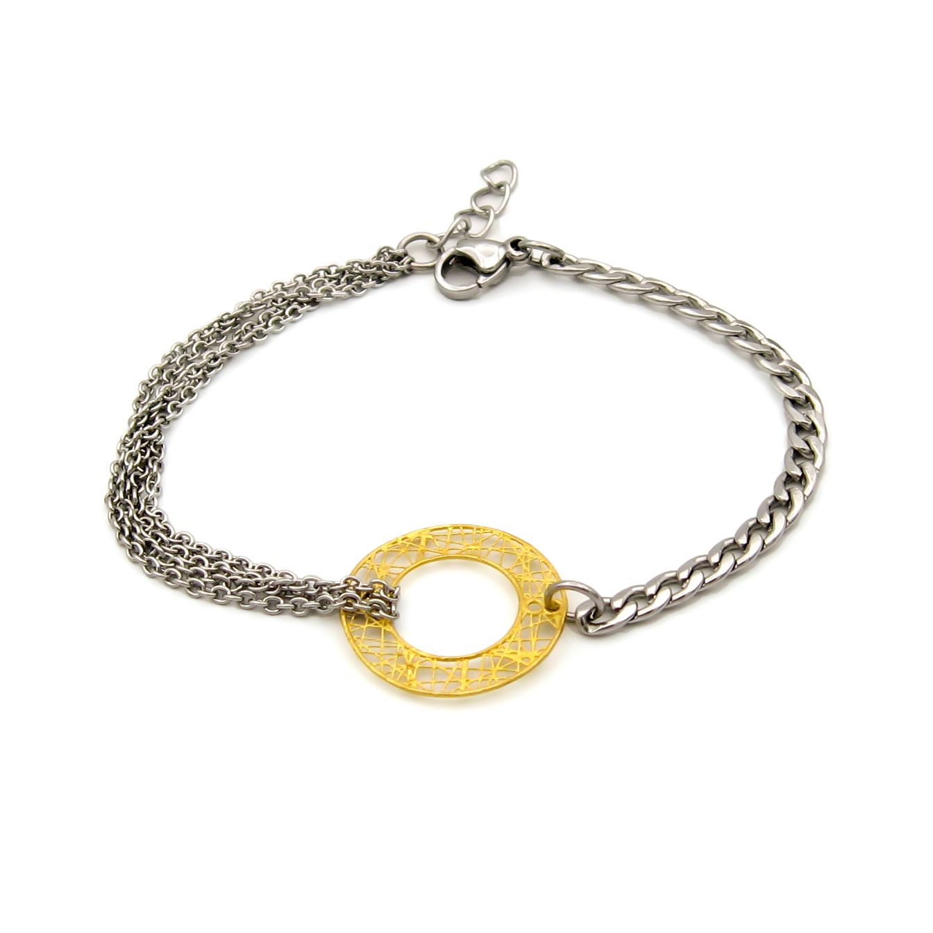 دستبند طلا 18 عیار زنانه مانچو مدل bfg231 -  - 1