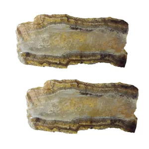 سنگ عقیق مدل مویی دودی کد P 42 مجموعه 2 عددی