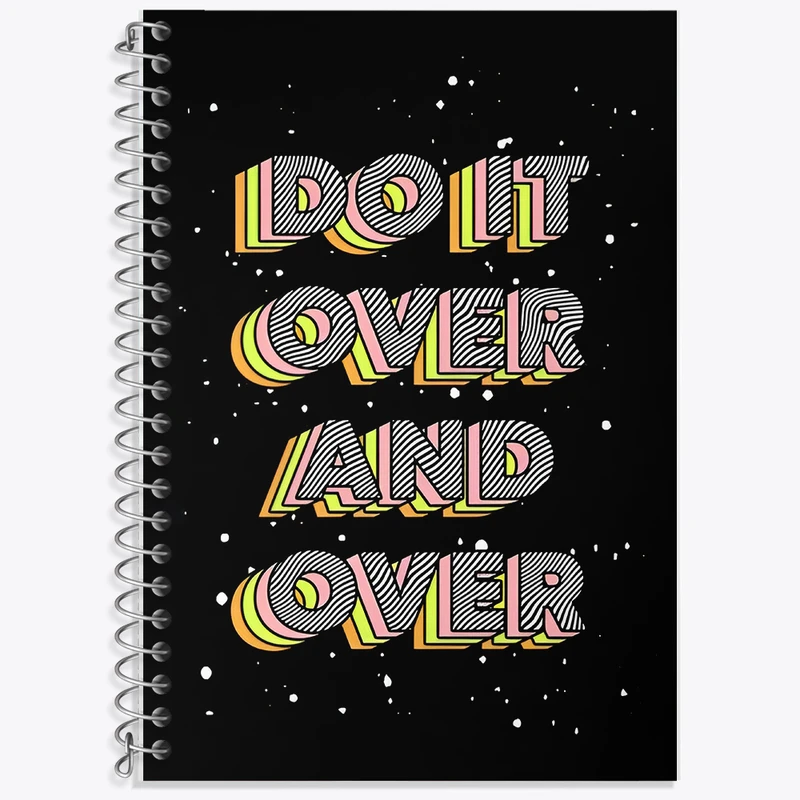 دفتر زبان 50 برگ خندالو مدل سه خط طرح Do It Over And Over کد F6385