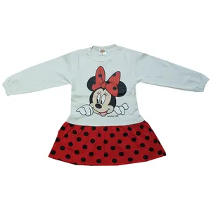 پیراهن دخترانه مدل مینی موس رنگ قرمز