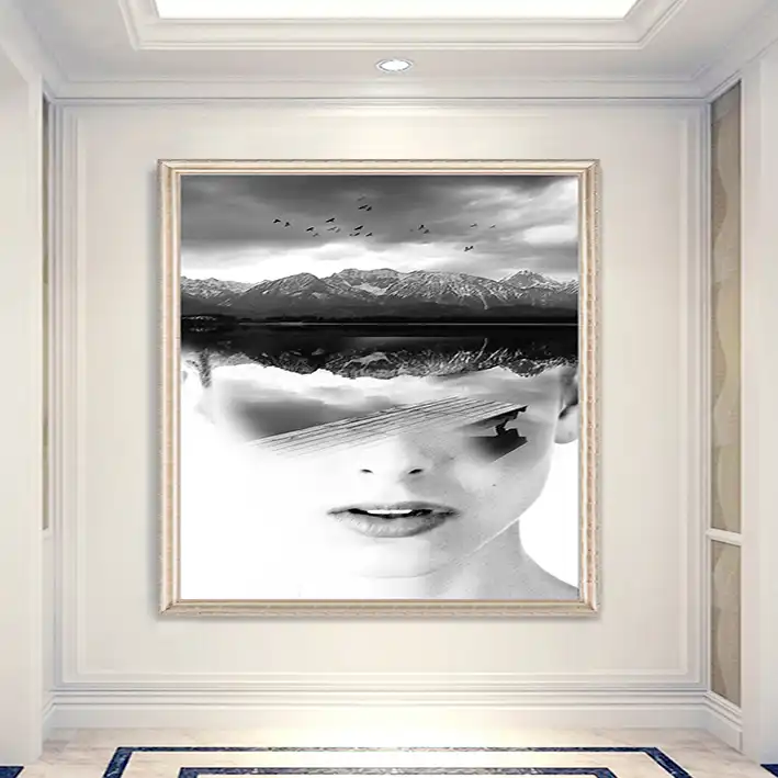 پوستر دیواری سه بعدی مدل نقاشی دختر DVRF1360