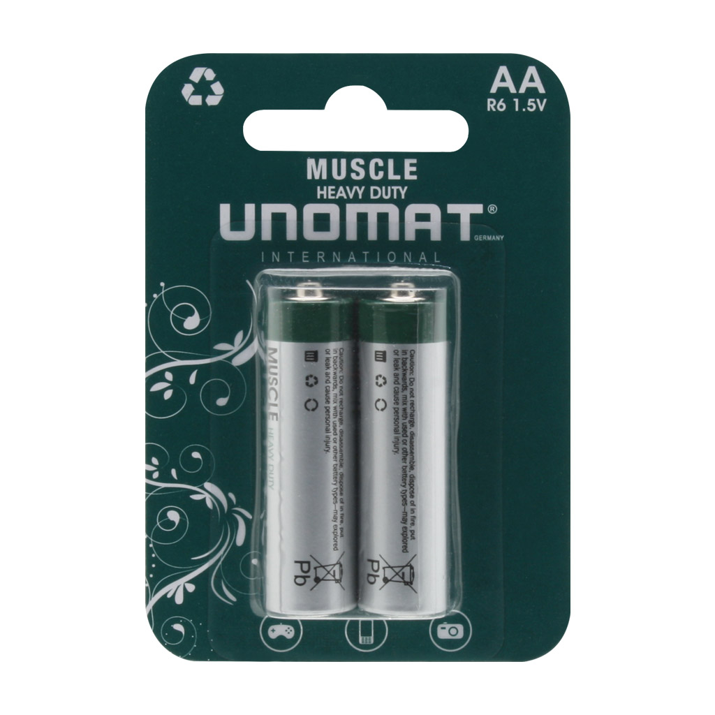 باتری قلمی مدل Unomat Muscle Heavy Duty R6 بسته 2 عددی