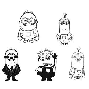 برچسب تزئینی خودرو طرح مینیون ها بسته 5 عددی