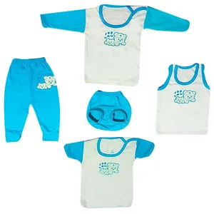 ست 5 تکه لباس نوزادی مدل Ana-B رنگ آبی