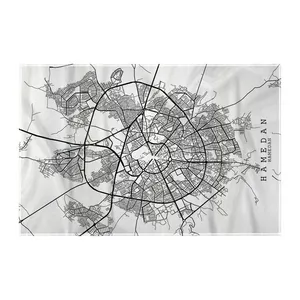 کاغذ کادو ترمه طراحان ایده مدل نقشه شهر همدان کد map0516 سایز 57x37 سانتی متر