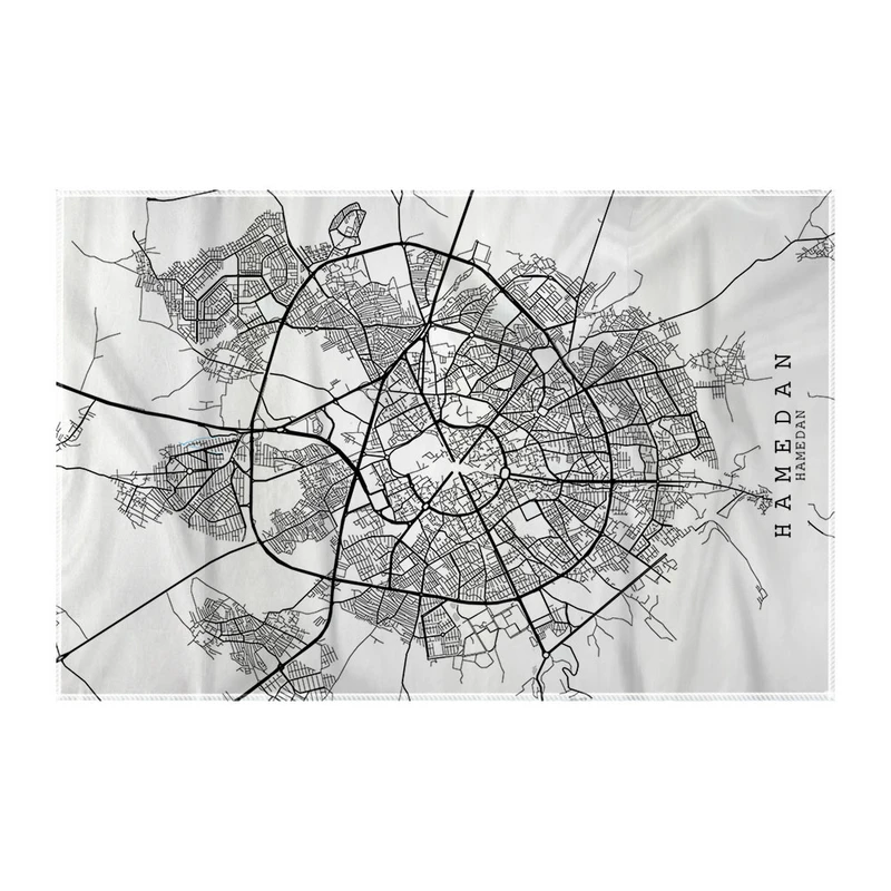 کاغذ کادو ترمه طراحان ایده مدل نقشه شهر همدان کد map0516 سایز 57x37 سانتی متر