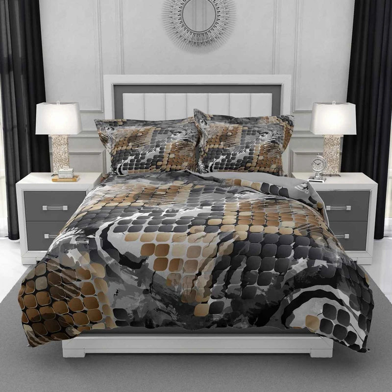 سرویس روتختی طرح پوست ماری مدل DF136 دو نفره 6 تکه