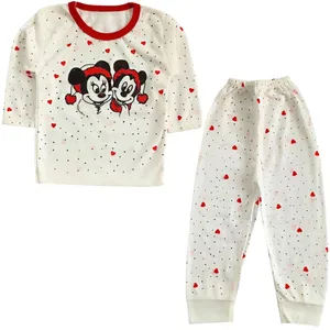 ست تی شرت آستین بلند و شلوار راحتی نوزادی مدل قلب کد 4113