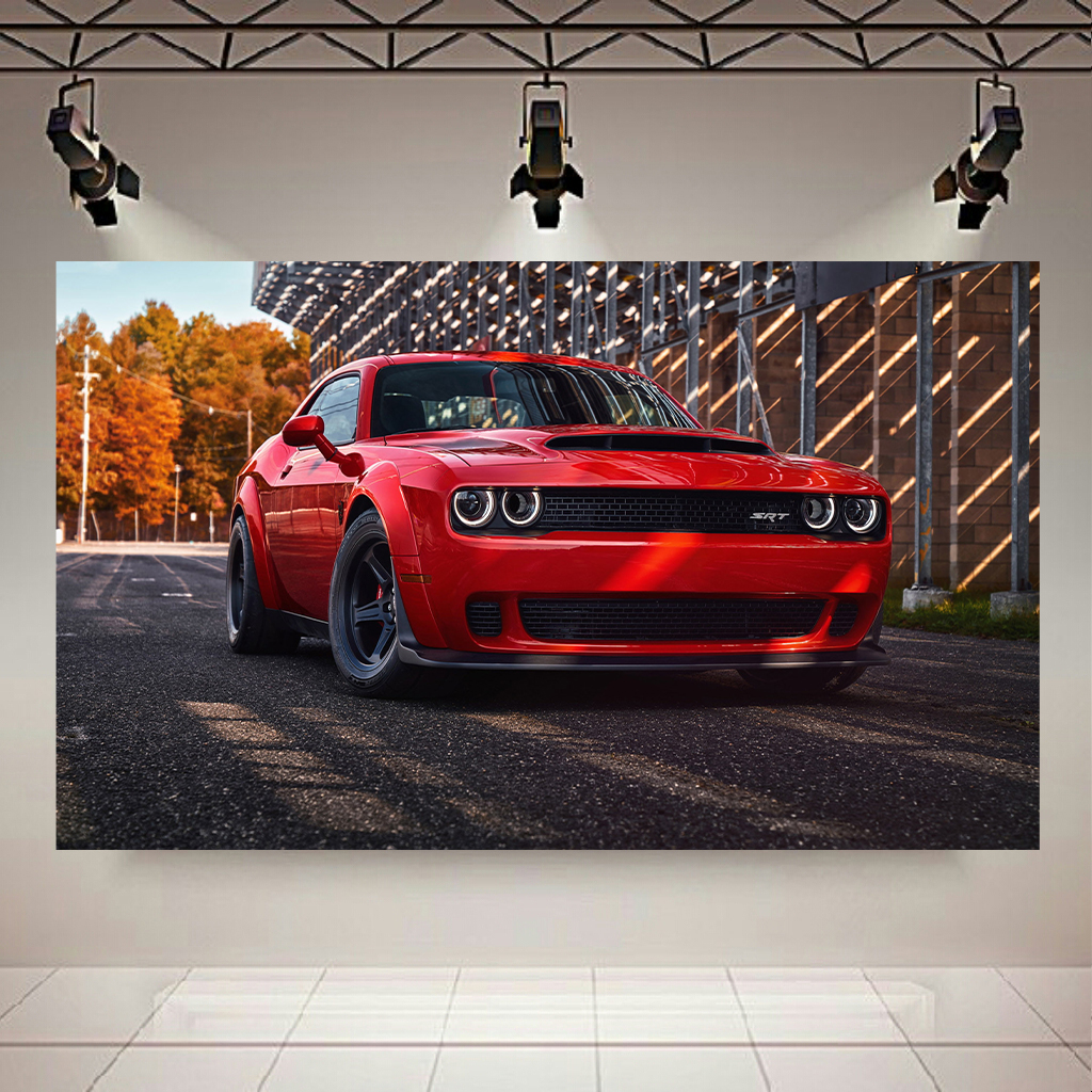 پوستر طرح ماشین مدل دوج Challenger SRT Hellcat کد AR6410