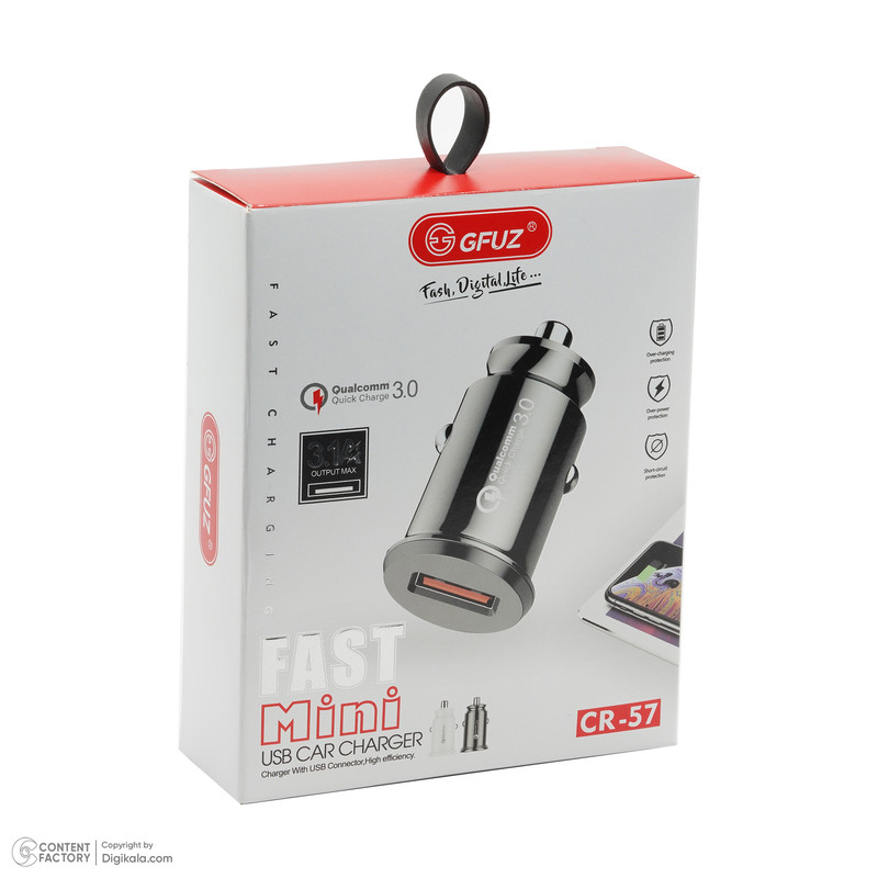 شارژر فندکی 15 وات جی فیوز مدل CR-57