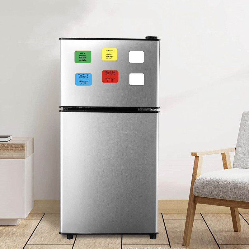 وایت برد هوم اند فریج مدل 7 سایز 8x10 سانتیمتر به همراه مگنت و ماژیک مجموعه 7 عددی