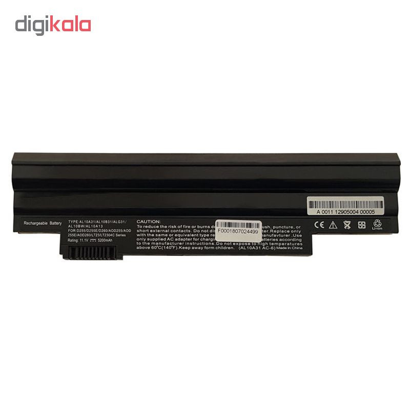 باتری لپ تاپ 6 سلولی مدل D25 برای لپ تاپ ایسر مدل Aspire One D255-D260