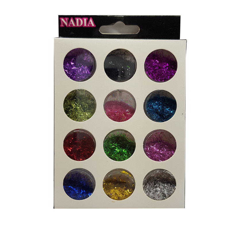 پودر لاک ناخن نادیا مدل N-24 مجموعه 12 عددی