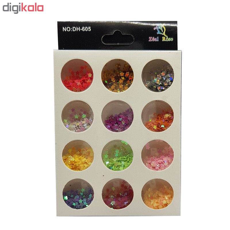 پودر لاک ناخن زیل رز مدل DH-605 مجموعه 12 عددی