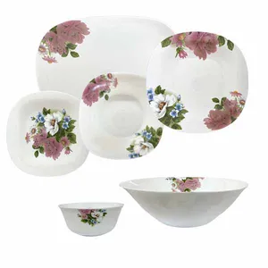 سرویس غذاخوری 26 پارچه 6 نفر لومینارک مدل گل رز